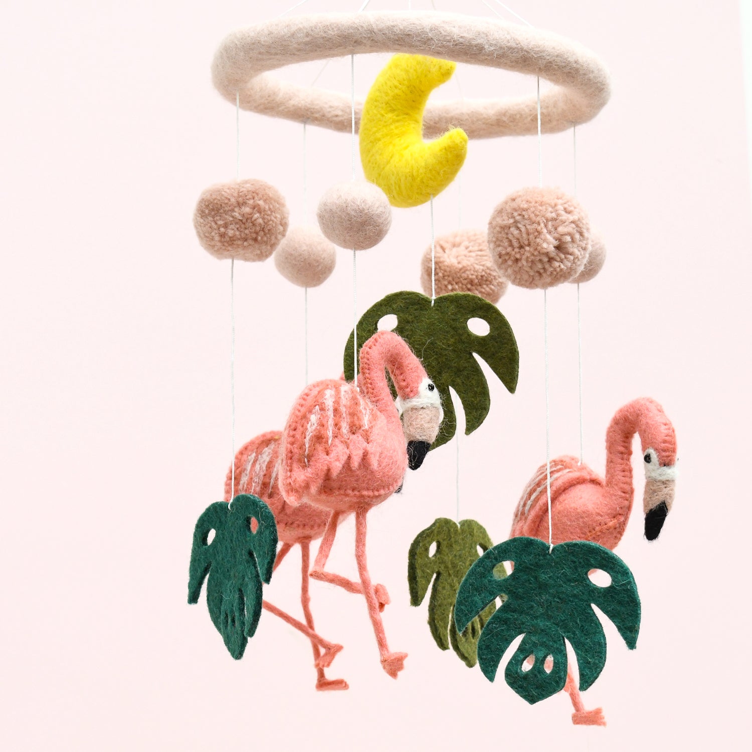 Nursery Cot Mobile - Pink Flamingo Tiki - Tara Treasures