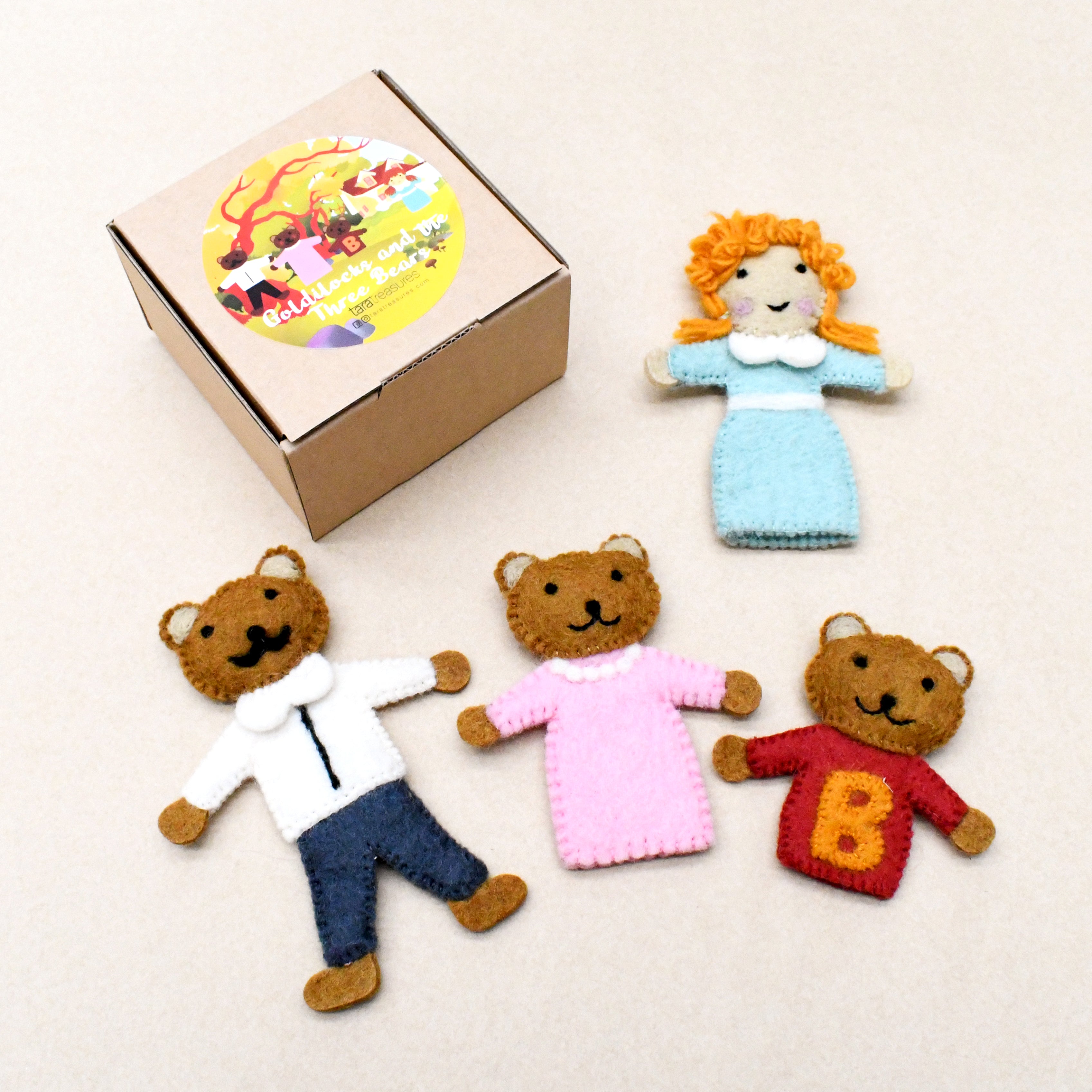 Goldilocks and the Three Bears, Finger Puppet Set - Tara Treasures