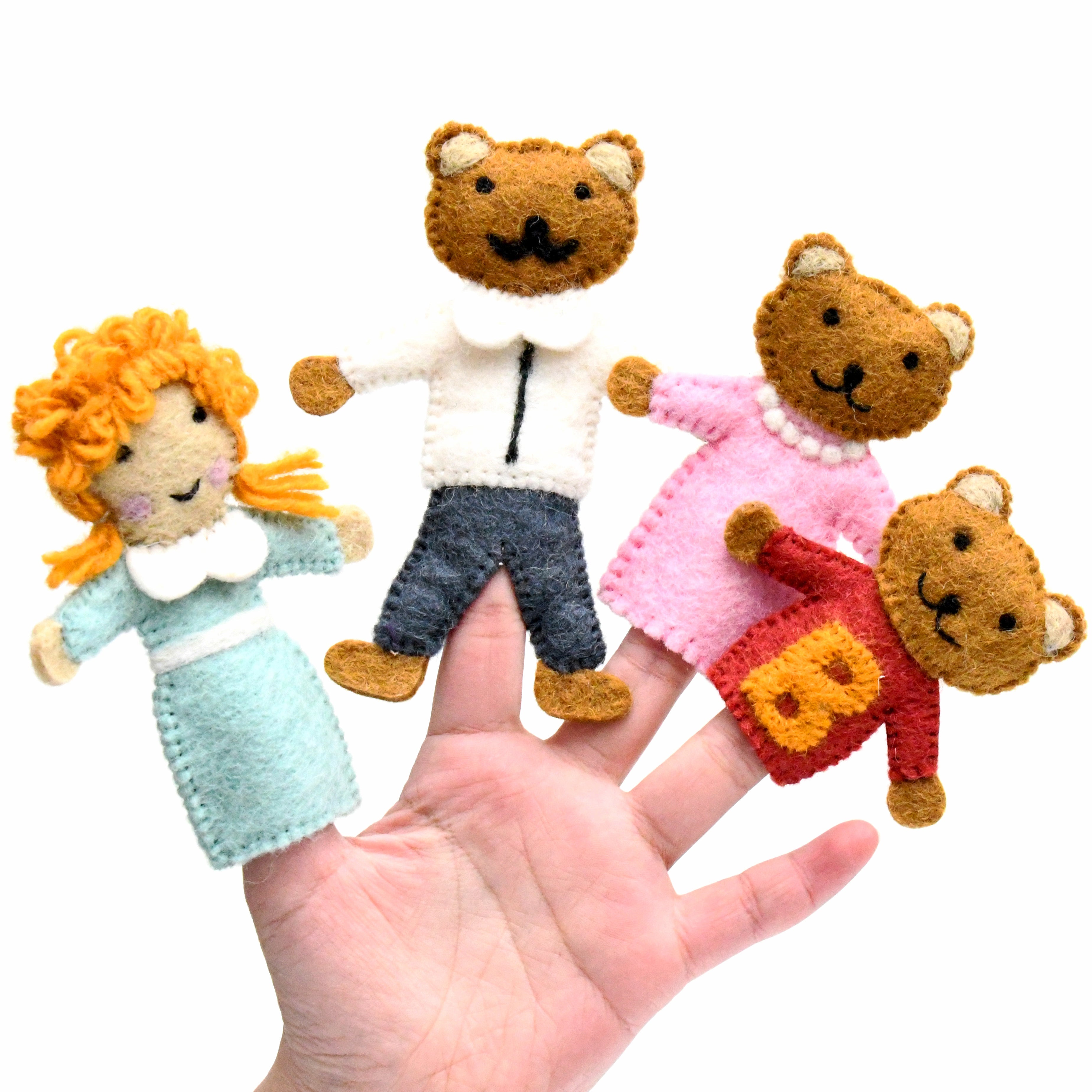 Goldilocks and the Three Bears, Finger Puppet Set - Tara Treasures