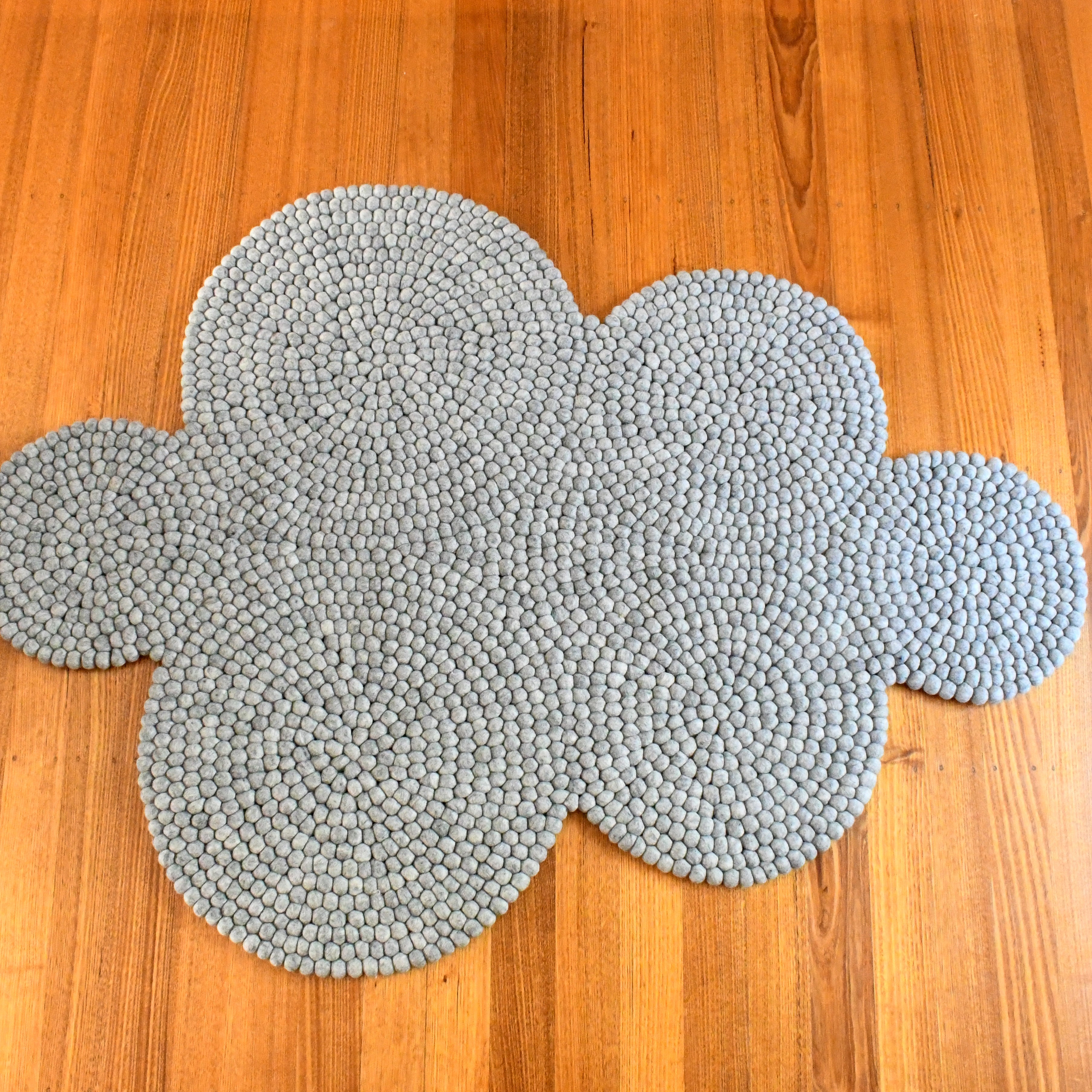 Felt Ball Rug - Grey Cloud 170cm - Tara Treasures