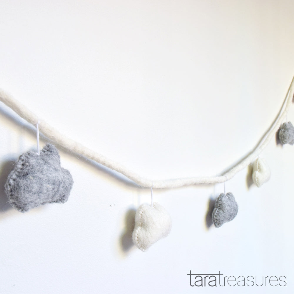 Cloud Garland - Grey and White - Tara Treasures