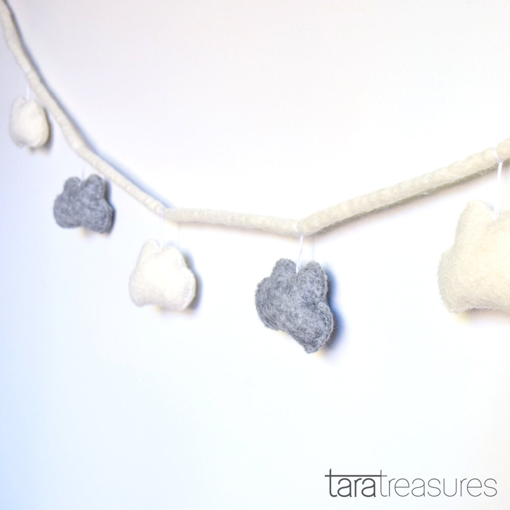 Cloud Garland - Grey and White - Tara Treasures