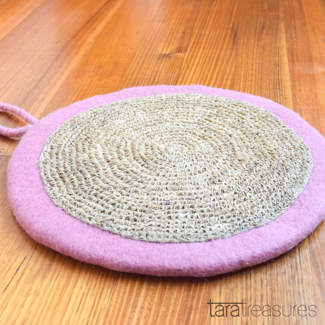 Felt and Jute Cat Scratcher - Charm Pink - Tara Treasures