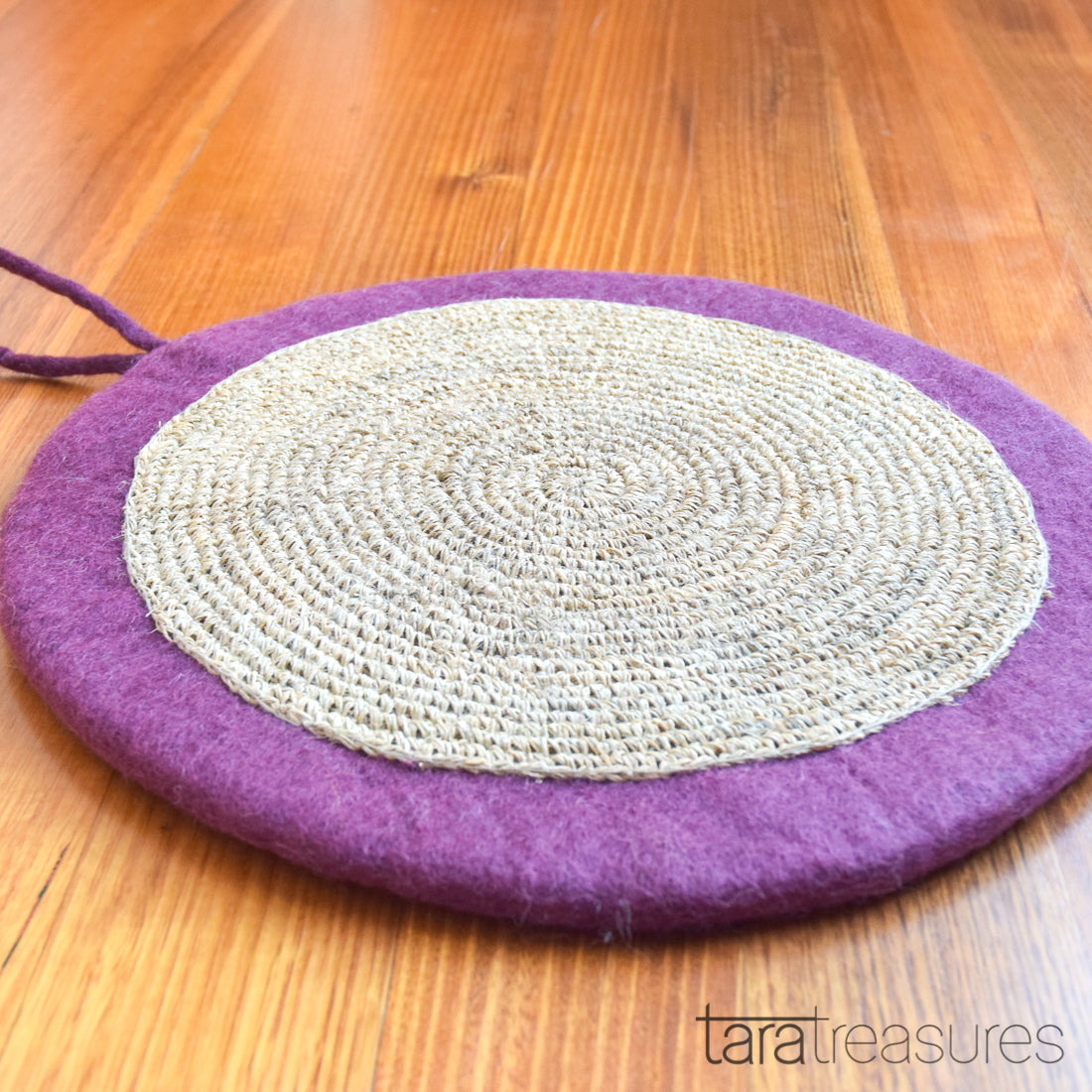 Felt and Jute Cat Scratcher - Pansy Purple - Tara Treasures