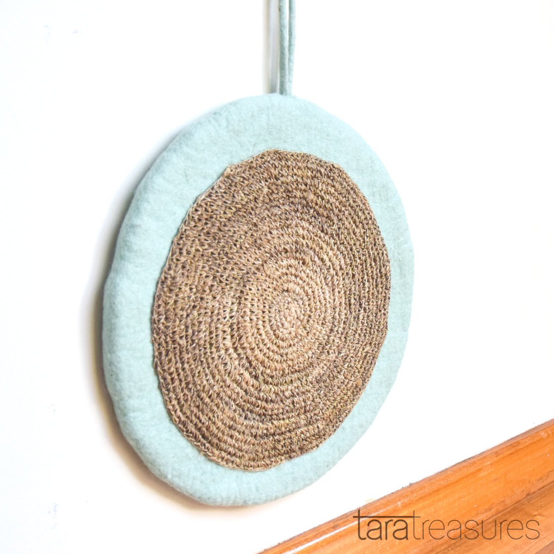 Felt and Jute Cat Scratcher - Mint Blue - Tara Treasures