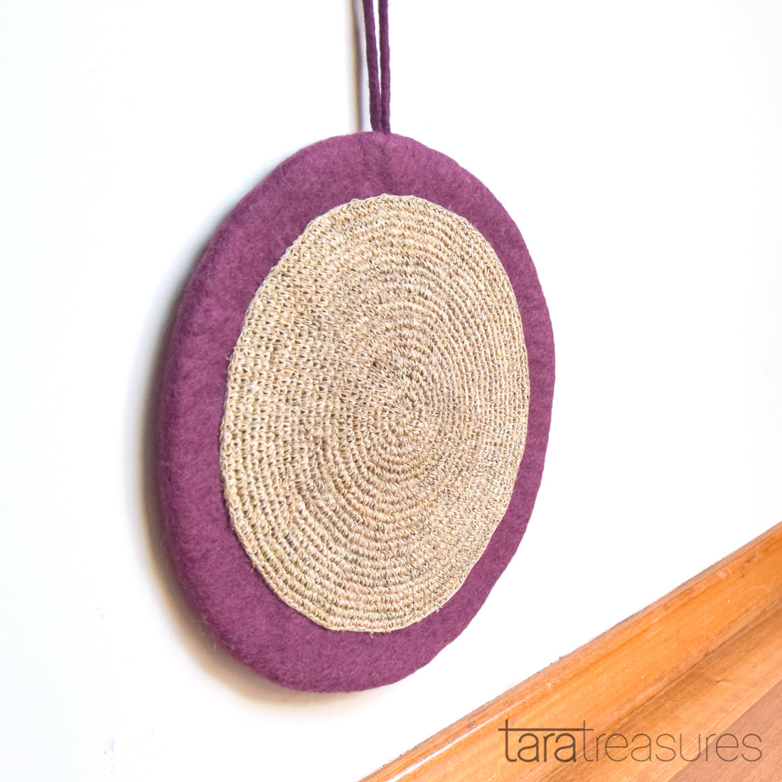 Felt and Jute Cat Scratcher - Pansy Purple - Tara Treasures