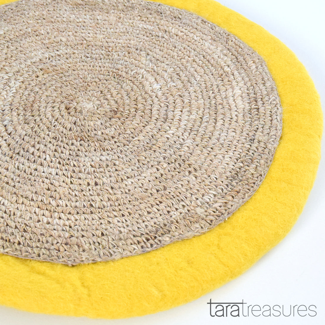 Felt and Jute Cat Scratcher - Yellow Pizza - Tara Treasures