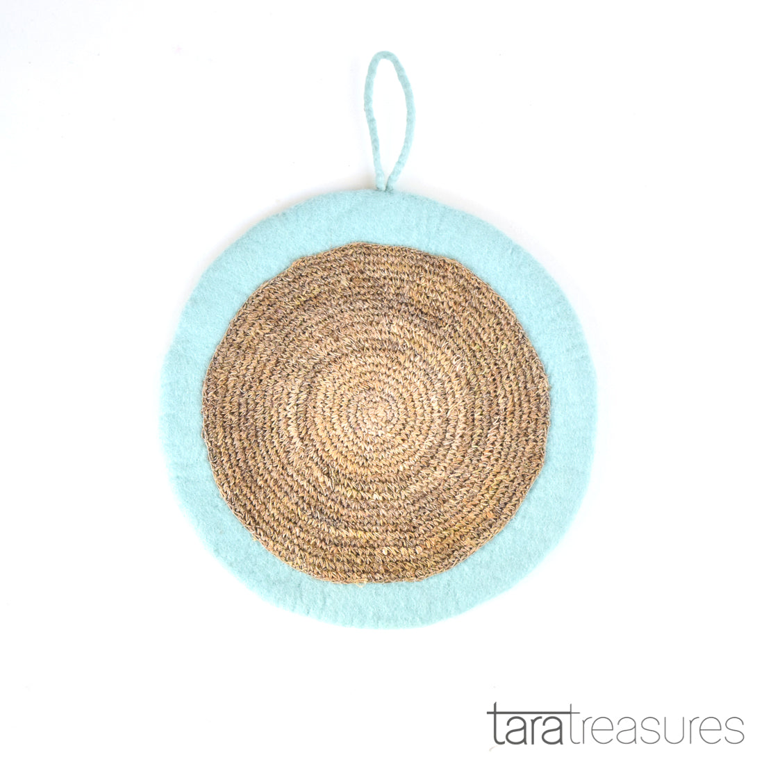 Felt and Jute Cat Scratcher - Mint Blue - Tara Treasures