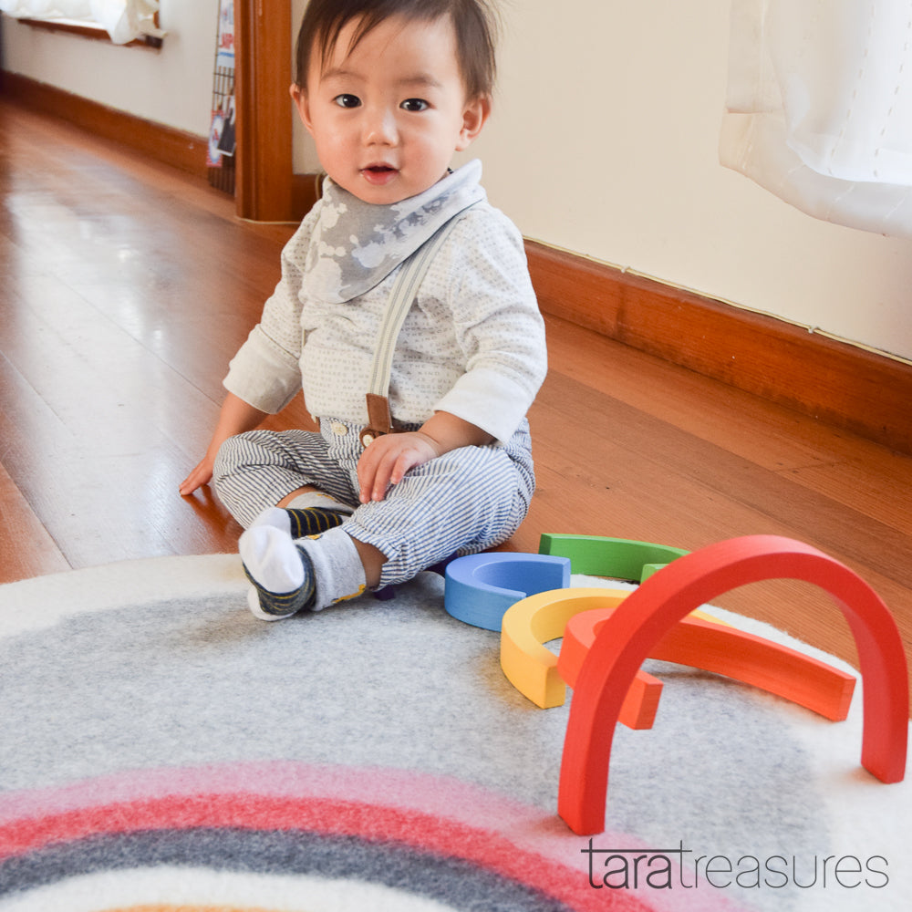 Felt Nursery Rug - Horizon Rainbow - Tara Treasures