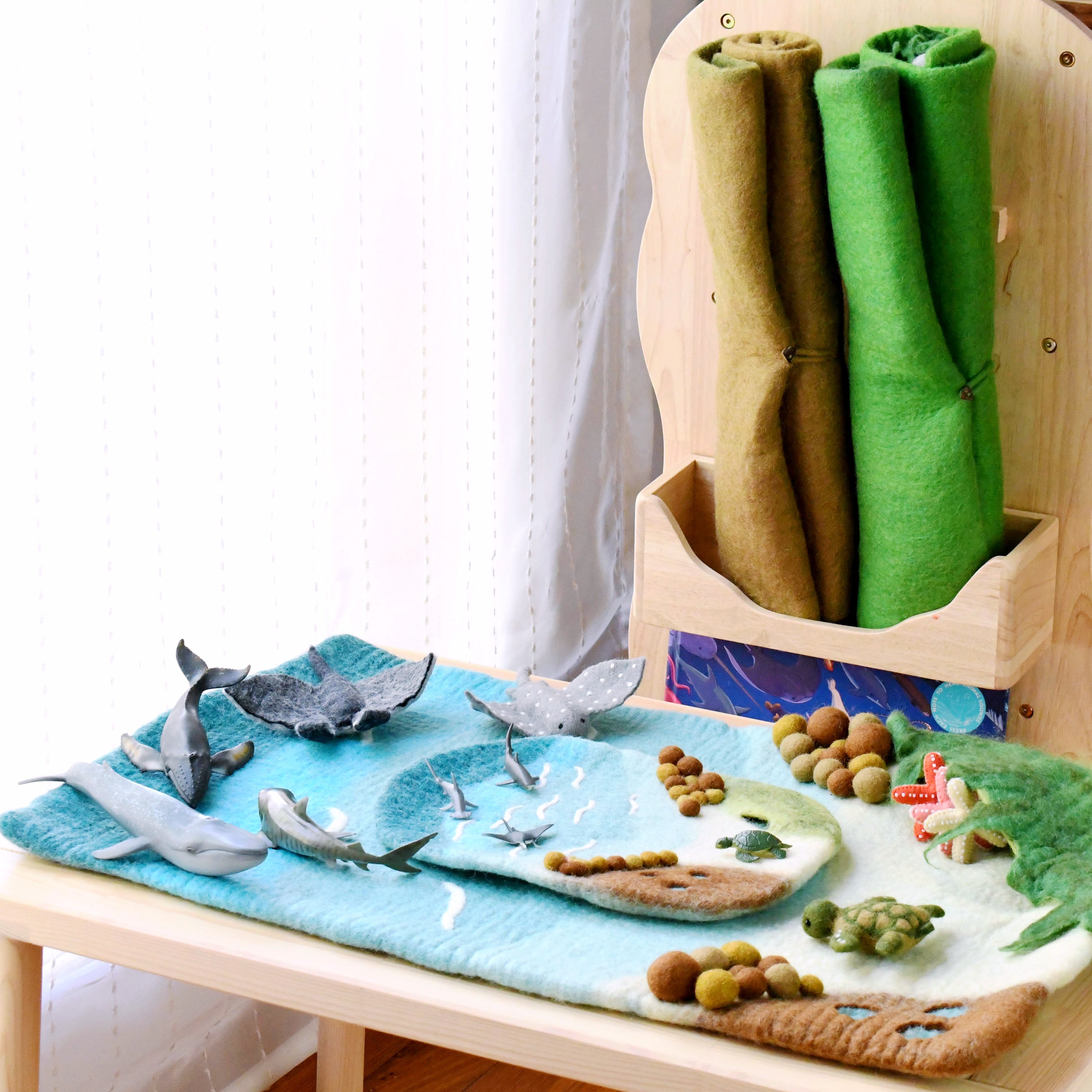 Large Sea and Rockpool Play Mat Playscape - Tara Treasures