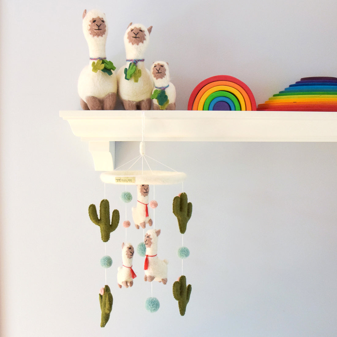 Nursery Cot Mobile - Llama and Cactus - Tara Treasures