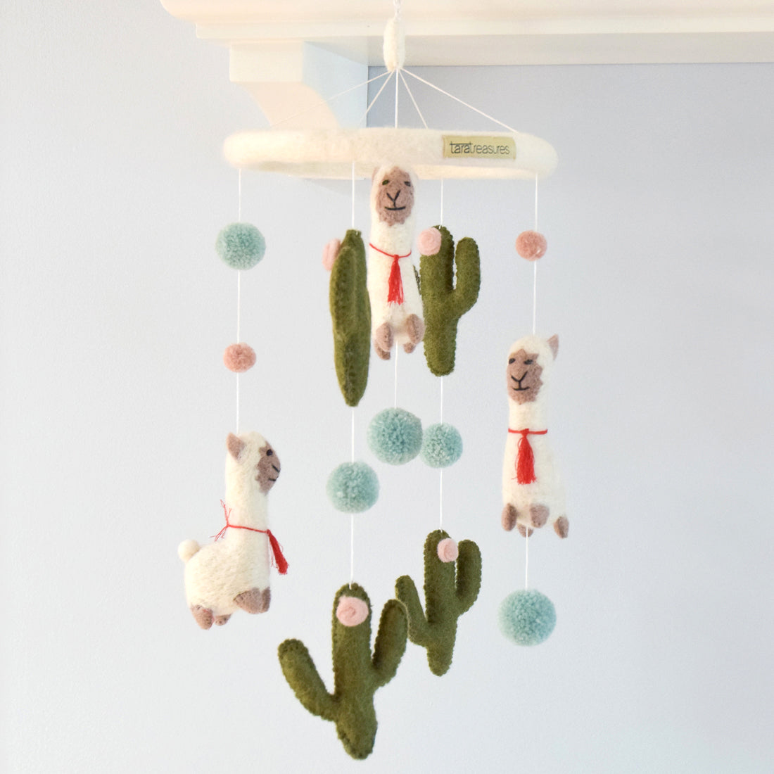 Nursery Cot Mobile - Llama and Cactus - Tara Treasures