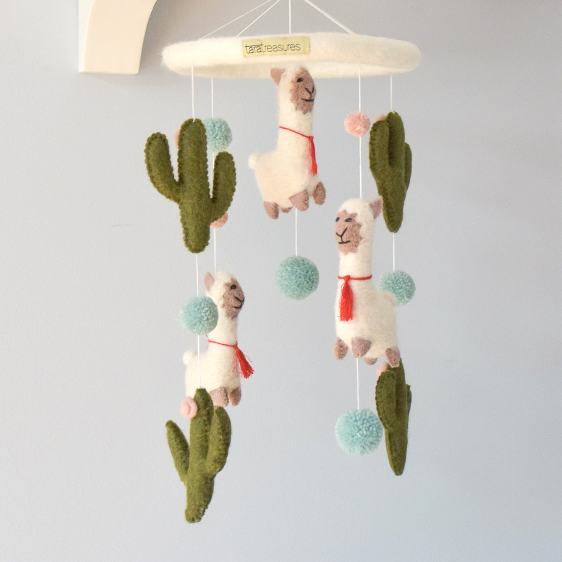 Nursery Cot Mobile - Llama and Cactus - Tara Treasures