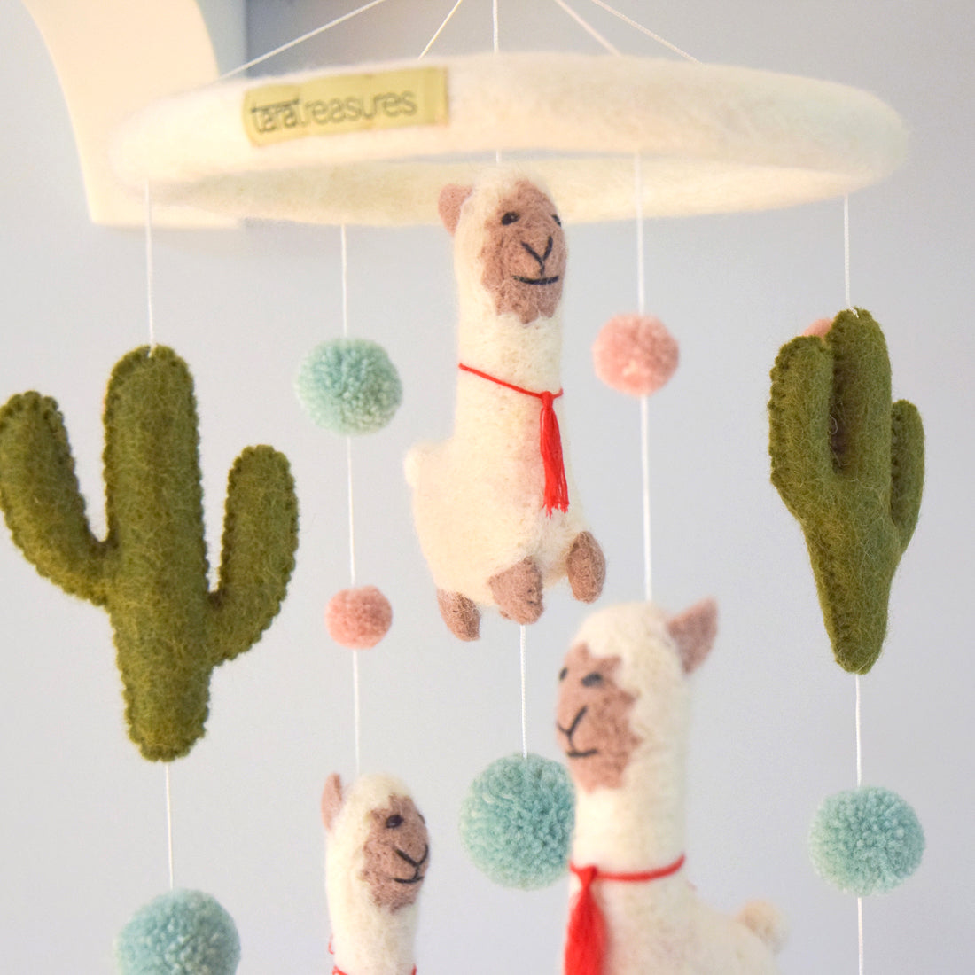 Nursery Cot Mobile - Llama and Cactus - Tara Treasures