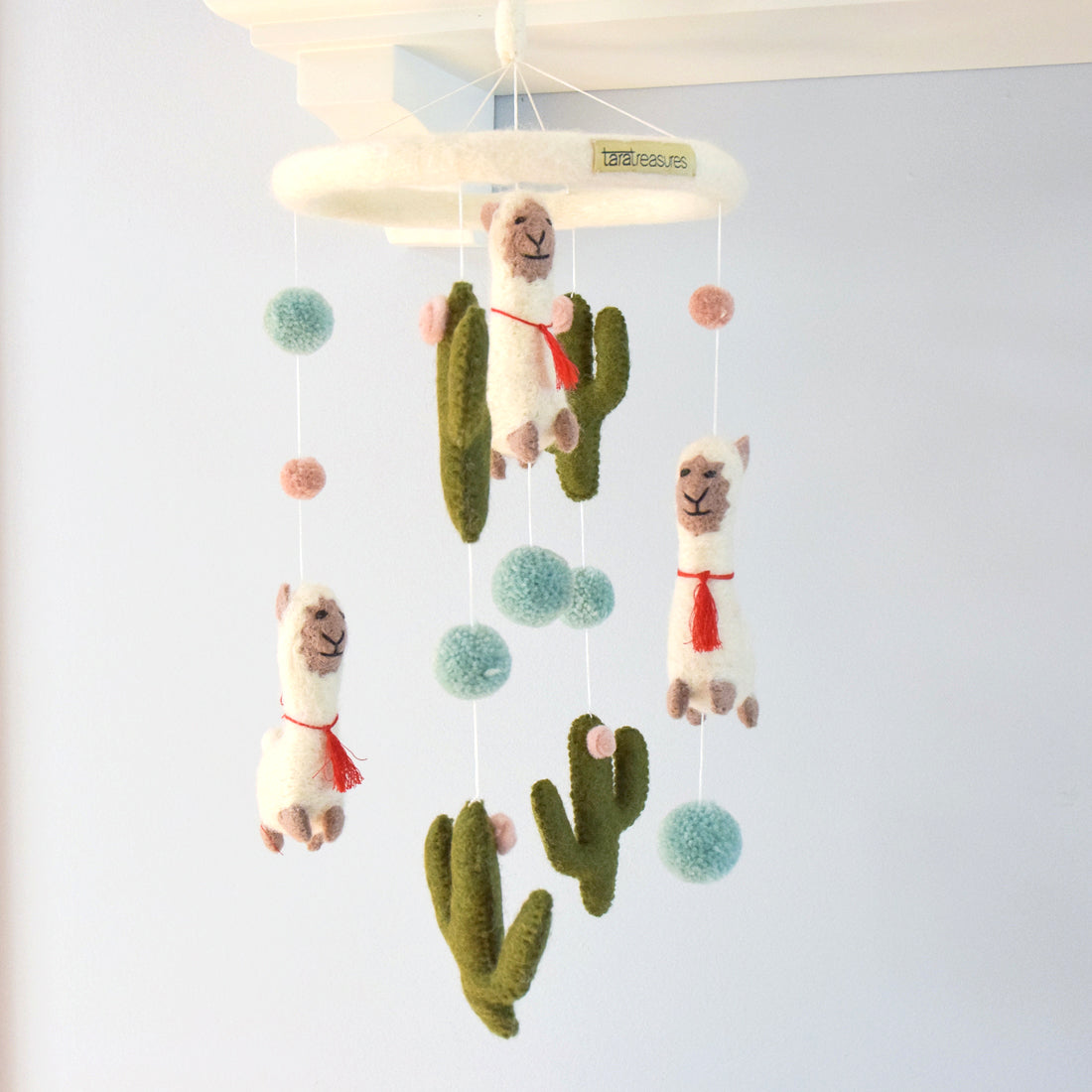 Nursery Cot Mobile - Llama and Cactus - Tara Treasures