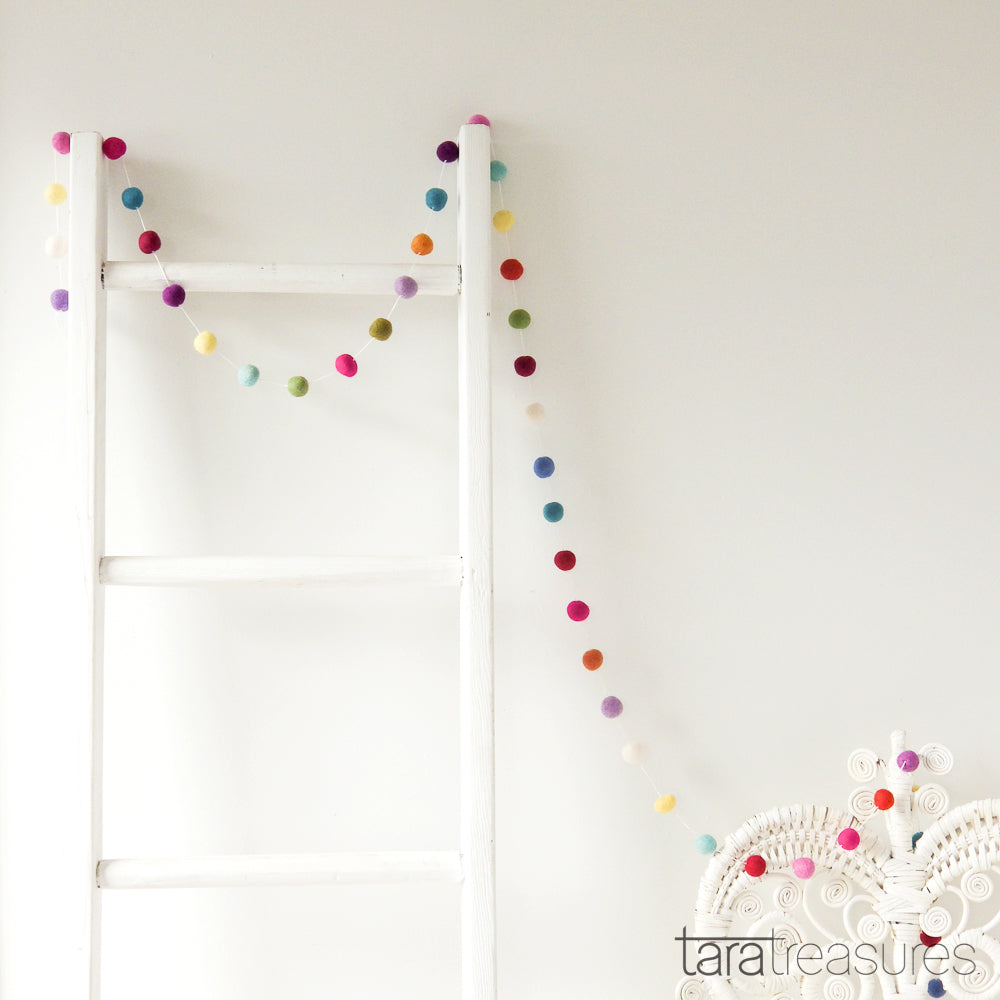 Pompom Ball Garland - Colourful - Tara Treasures