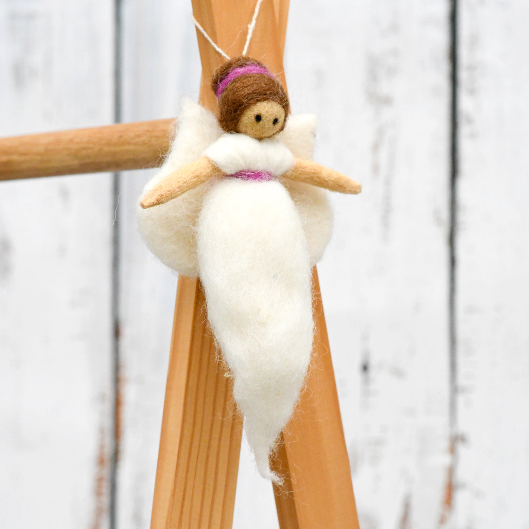 Needle Felted Fairy - White Dress - Tara Treasures