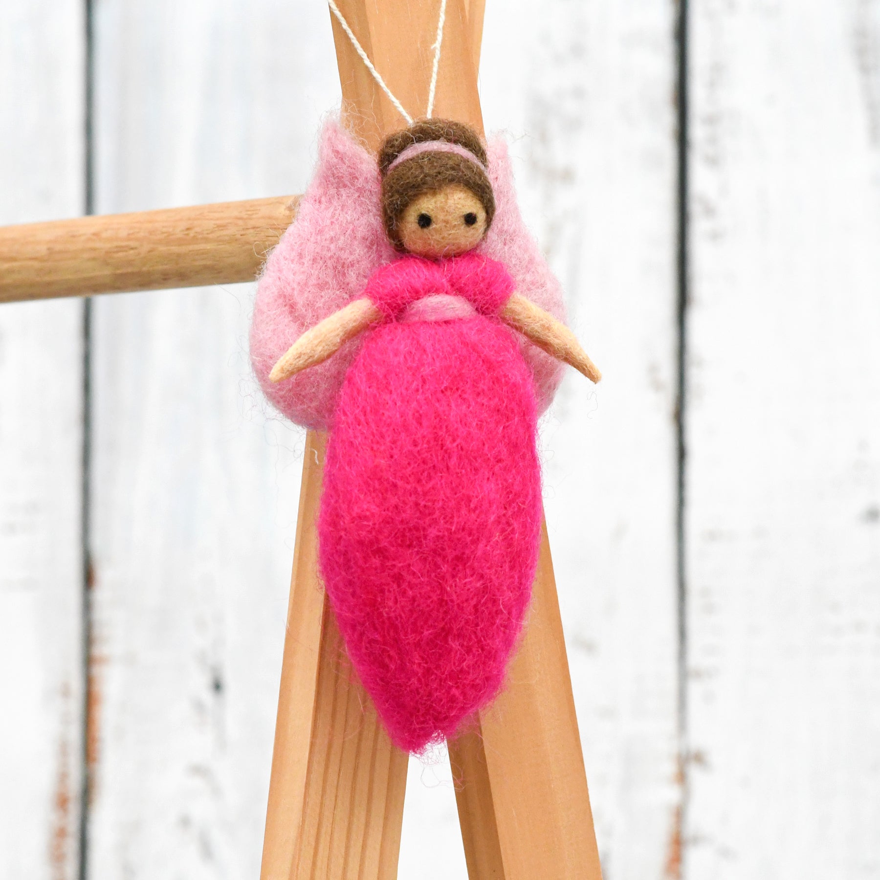 Needle Felted Fairy - Bright Pink Dress - Tara Treasures