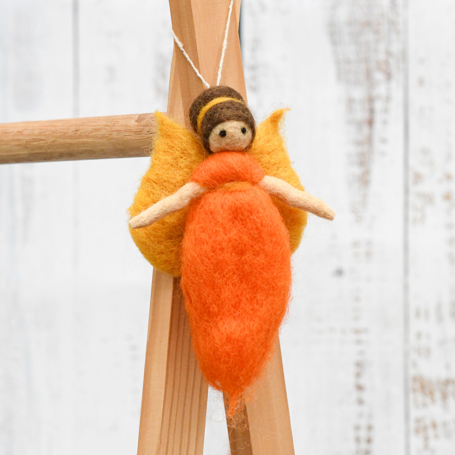 Needle Felted Fairy - Orange Dress - Tara Treasures