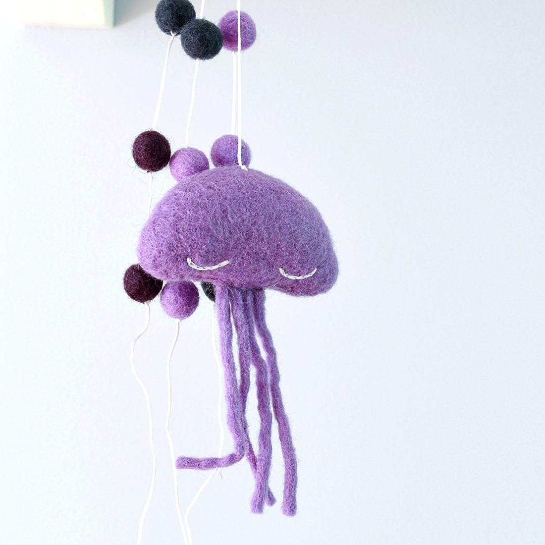 Cat Teaser Wand - Purple Octopus and Felt Balls - Tara Treasures