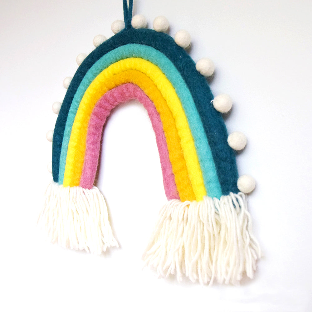 Rainbow Hanging with Pompoms - Sunset - Tara Treasures