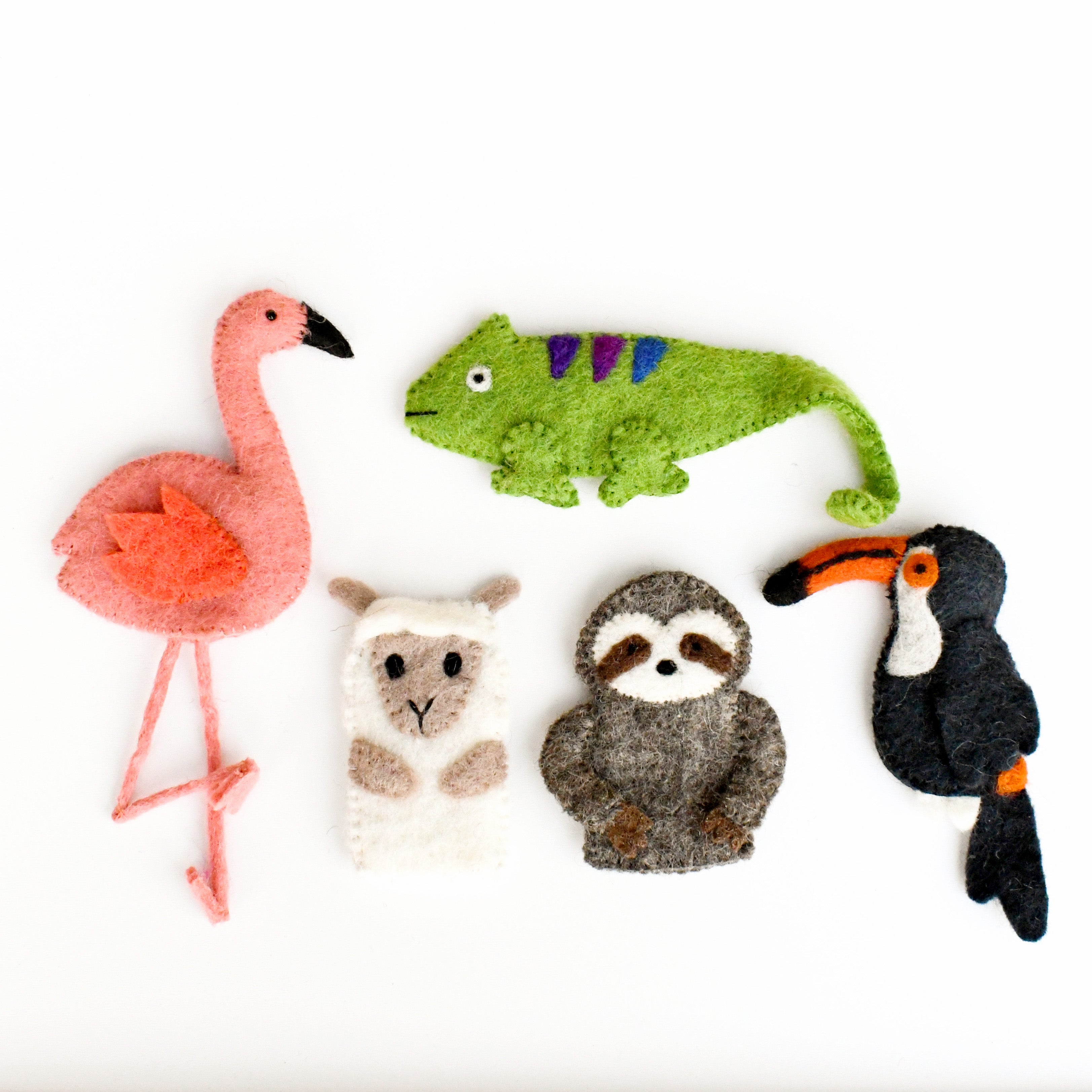 South American Rainforest Animals, Finger Puppet Set - Tara Treasures