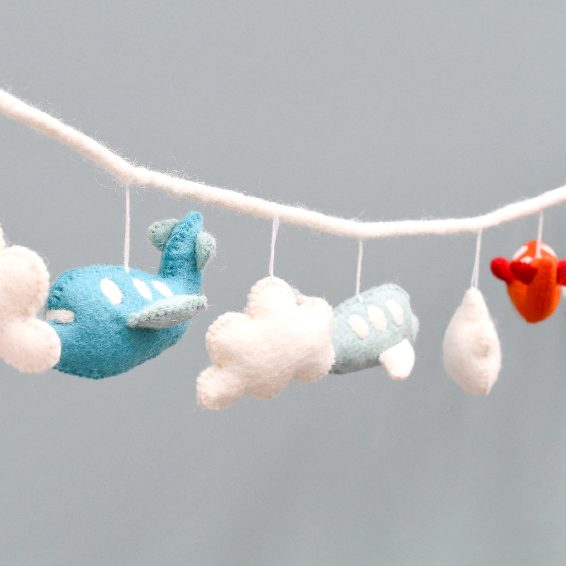 Airplane Garland - Red and Cyan - Tara Treasures