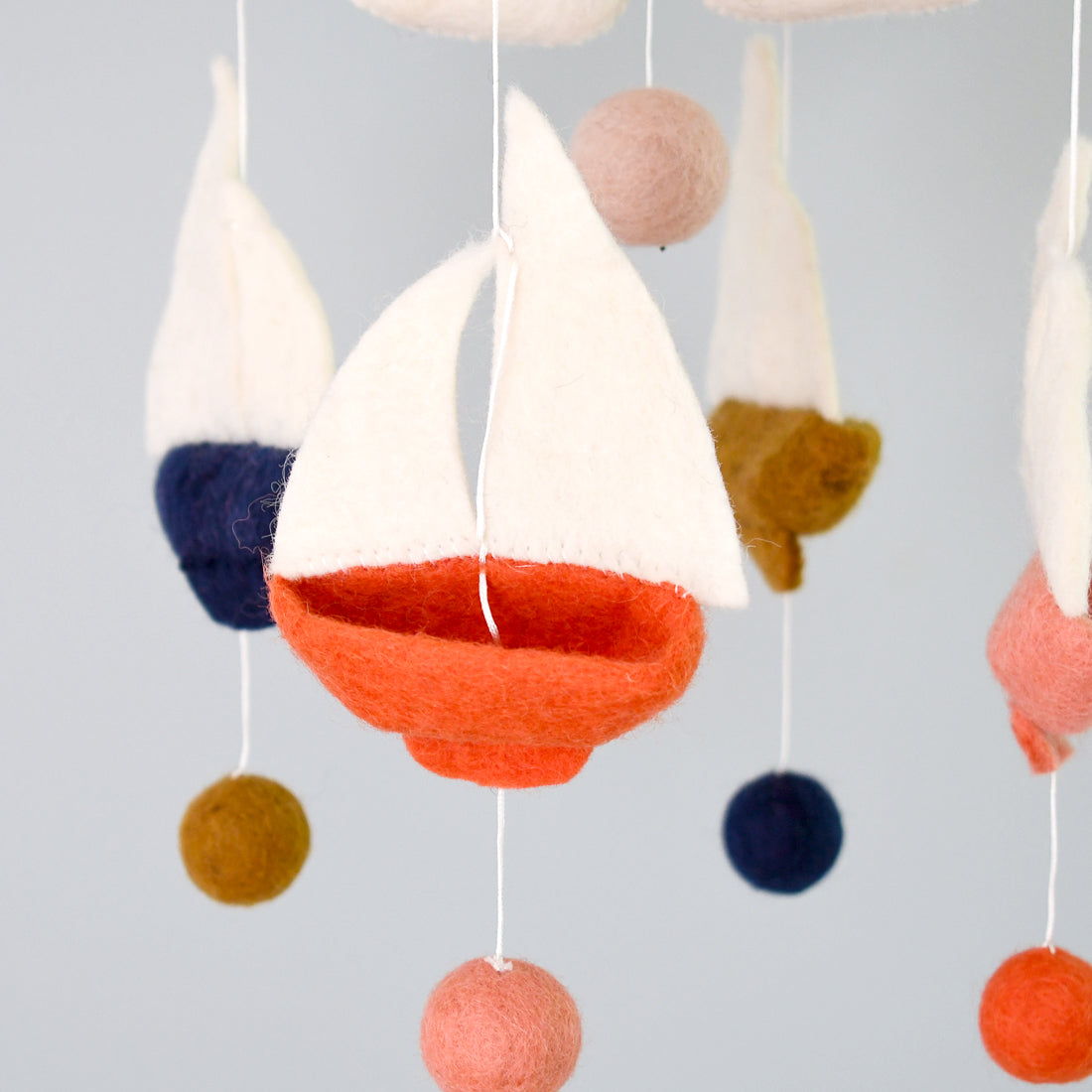 Nursery Cot Mobile - Spring Sailboats - Tara Treasures