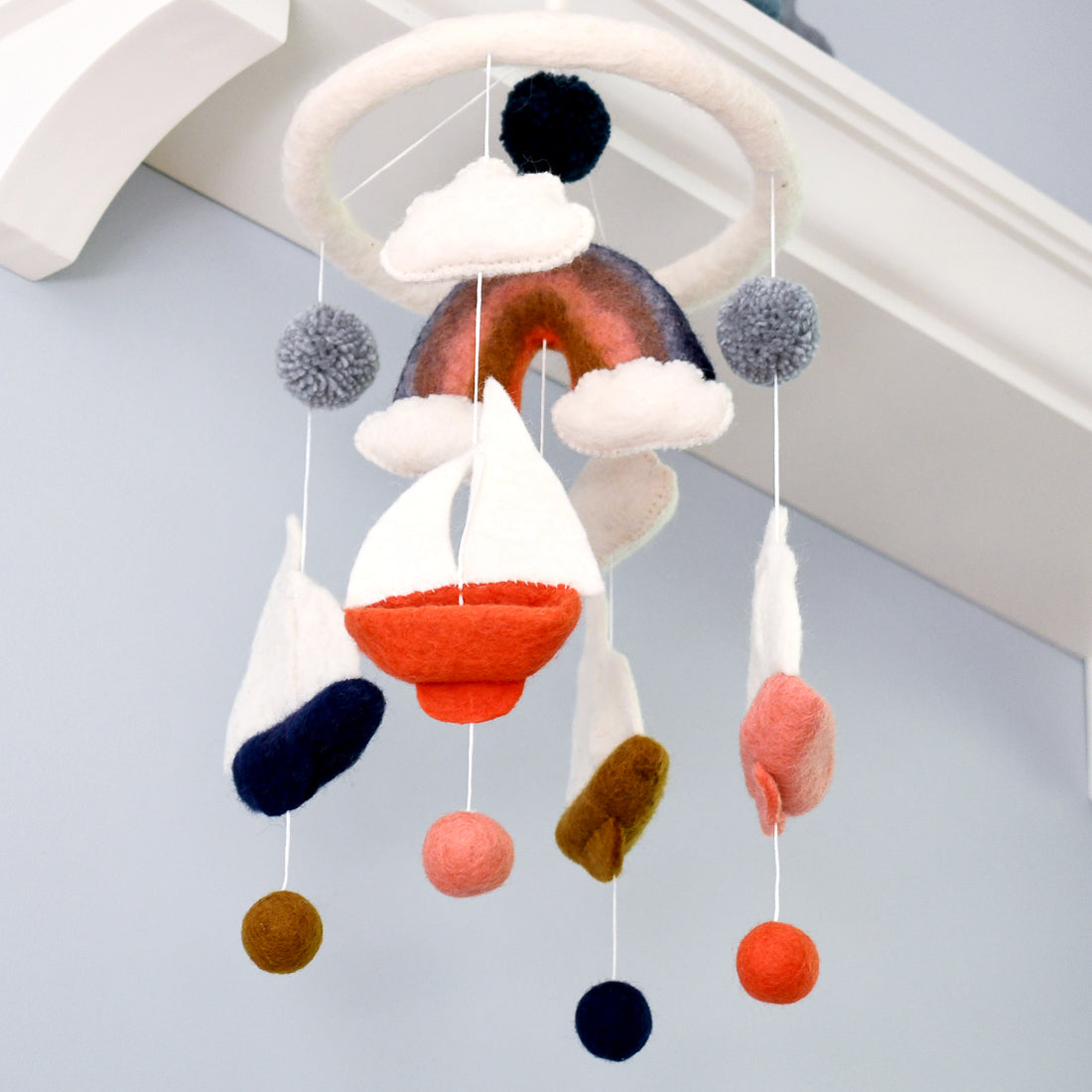 Nursery Cot Mobile - Spring Sailboats - Tara Treasures