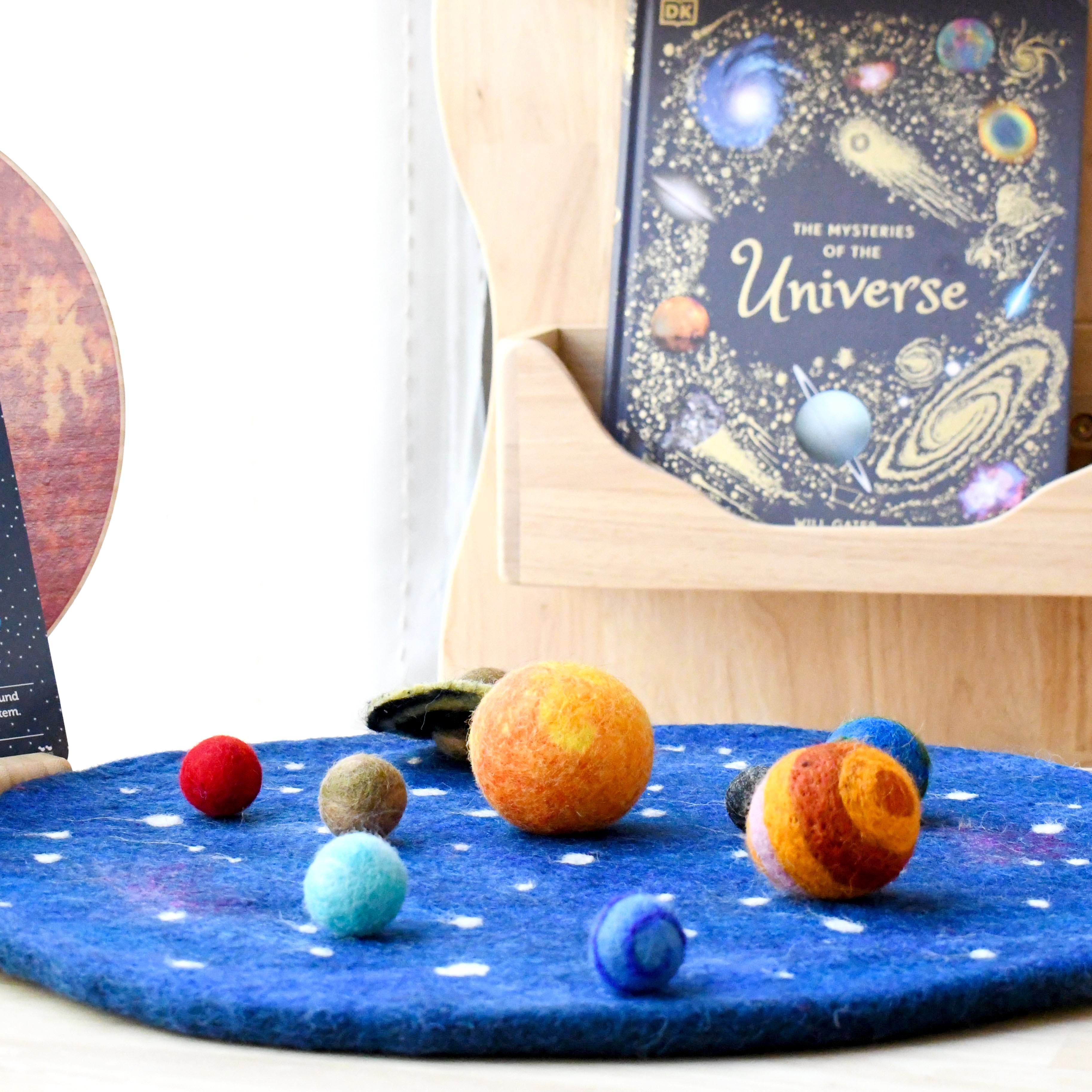 Solar System Outer Space Play Mat with Felt Planets - Tara Treasures