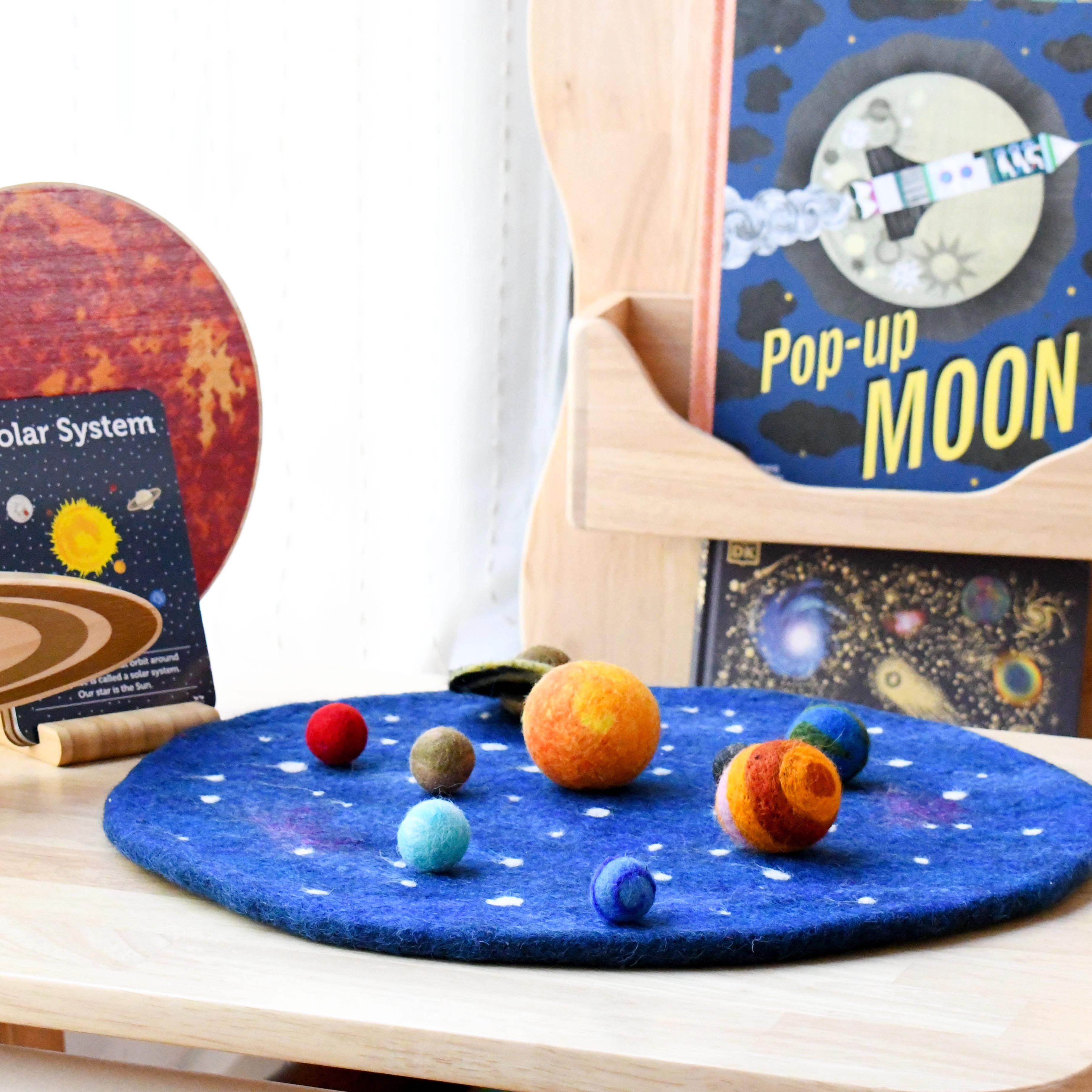 Solar System Outer Space Play Mat with Felt Planets - Tara Treasures