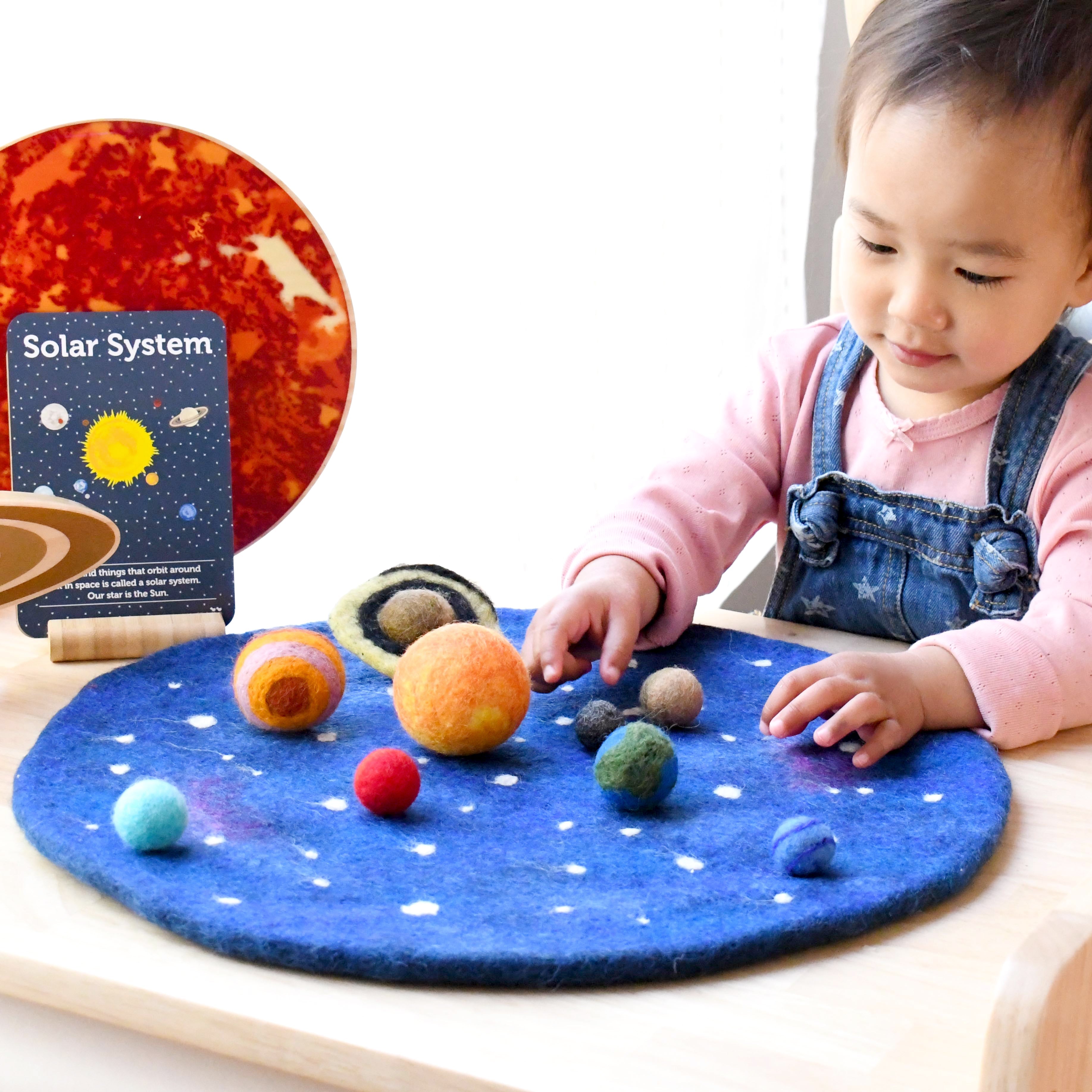 Solar System Outer Space Play Mat with Felt Planets - Tara Treasures