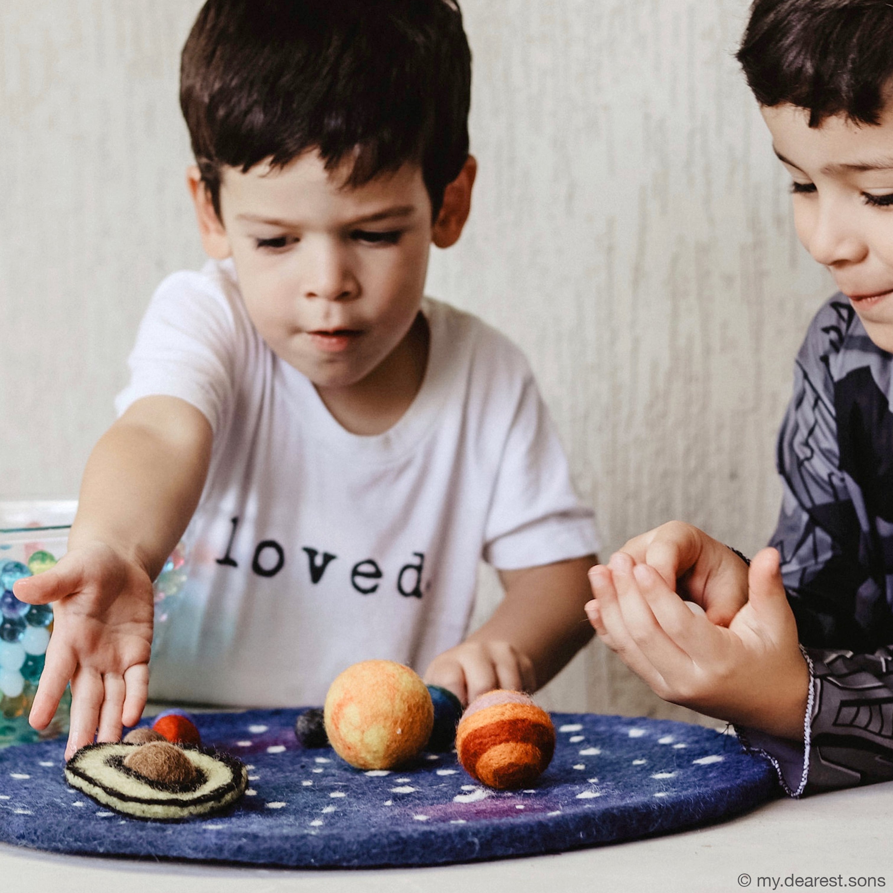 Solar System Outer Space Play Mat with Felt Planets - Tara Treasures