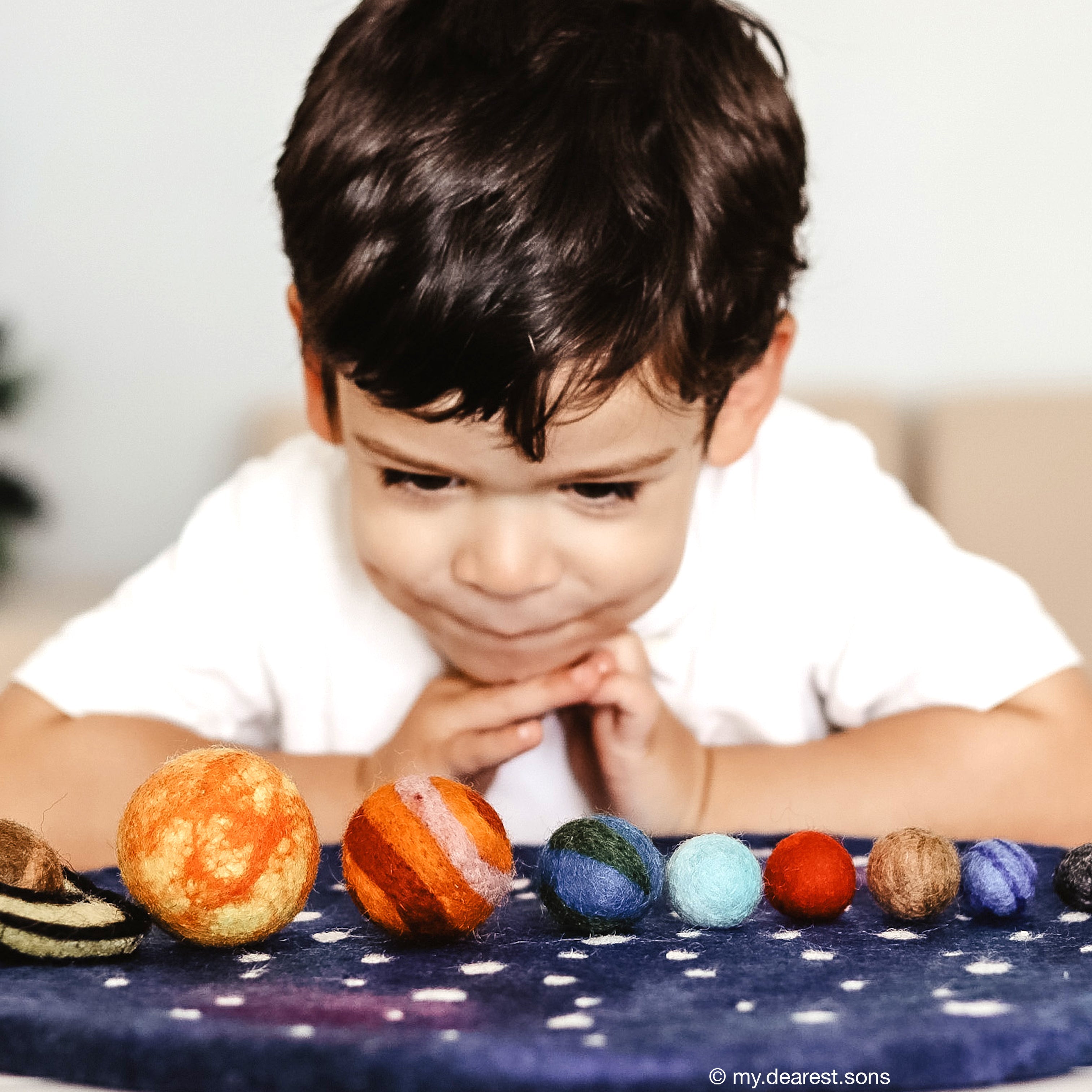 Solar System Outer Space Play Mat with Felt Planets - Tara Treasures