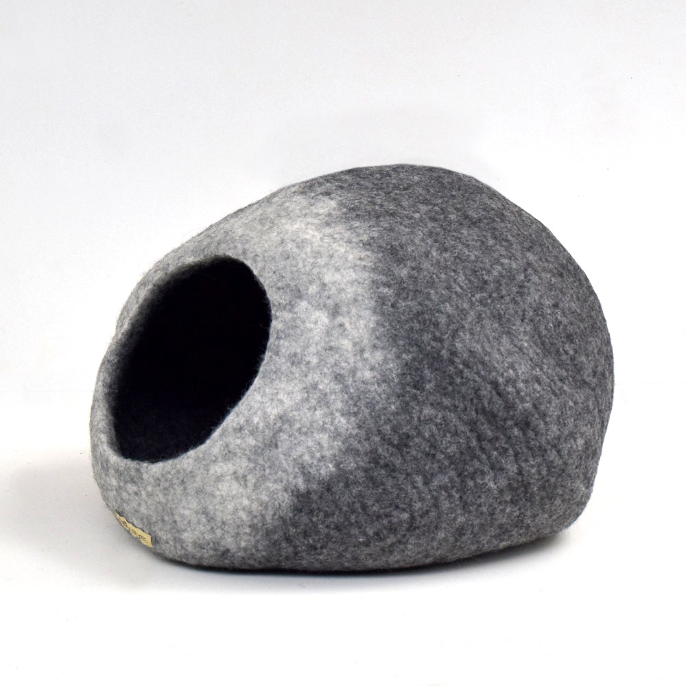 Cat Cave - White Grey Ombre Cocoon - Tara Treasures