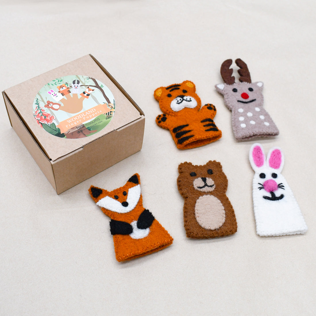 Woodland Animals, Finger Puppet Set - Tara Treasures