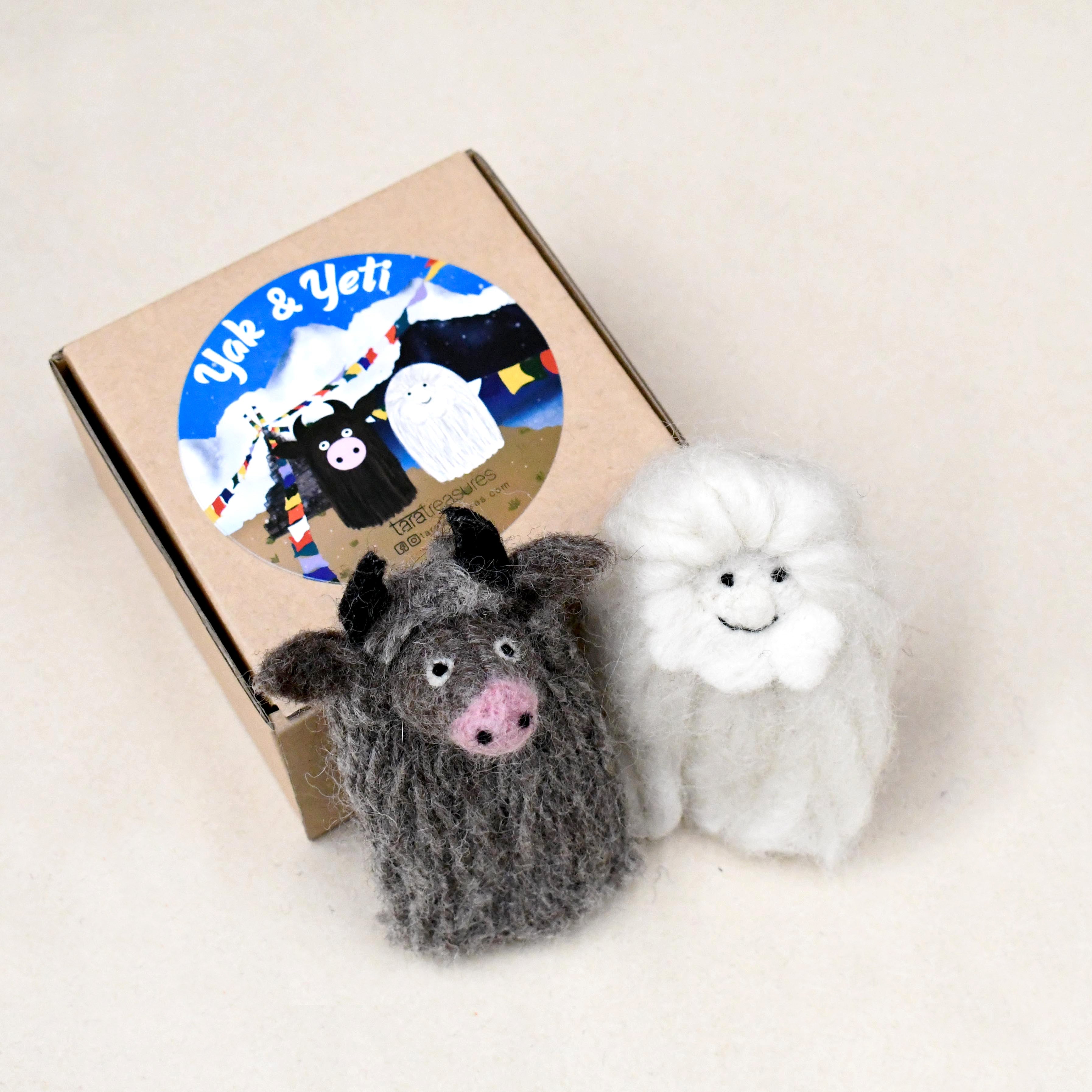 Yak and Yeti, Nepalese Finger Puppet Set - Tara Treasures